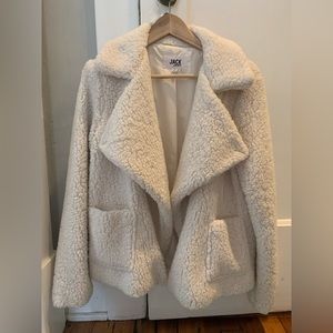 Jack by BB Dakota Ivory Faux Fur Jacket Sz M